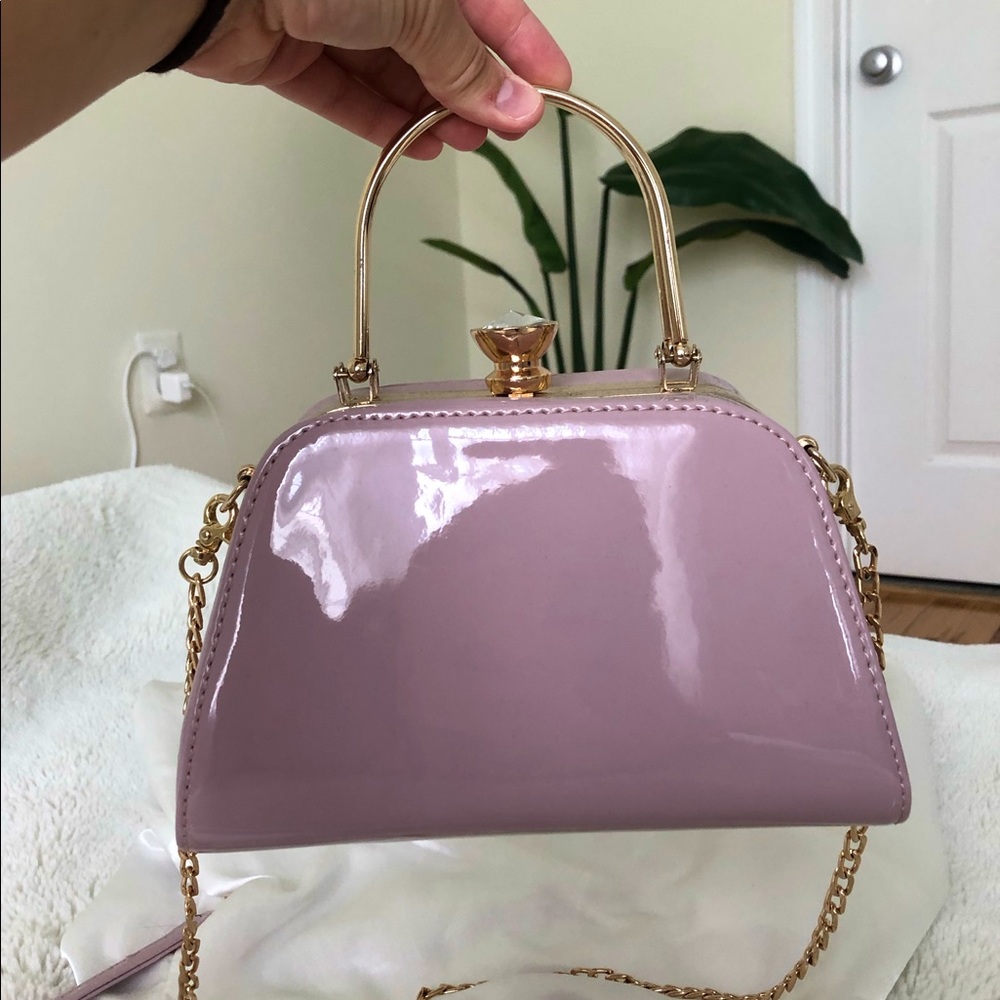 Mauve Pink hard case purse